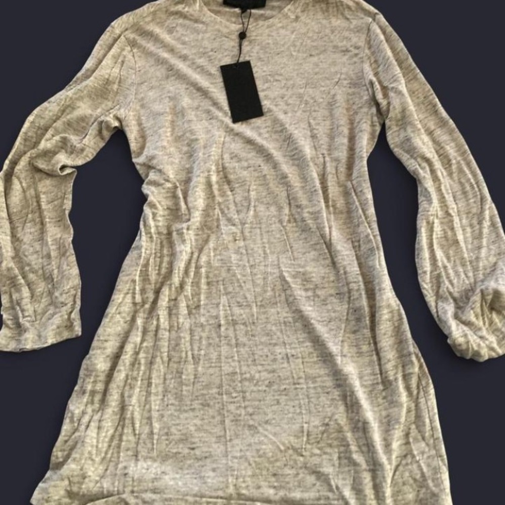 Kendall & Kylie Light Gray Long Sleeve Dress